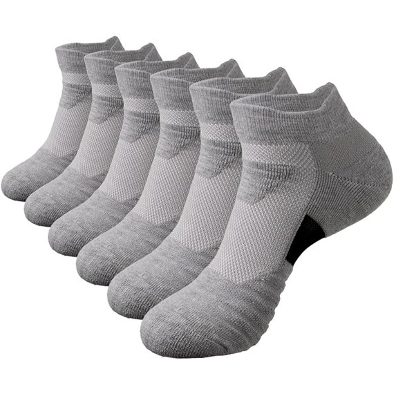 Ljudmp 5Pairs Men's Women's Running Hiking Ankle Socks Thick Cushion Breathable Athletic Crew Socks for Men Women Elastic Short Tube Socks Grey 5x