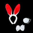 thumbnail image 1 of Ljudmp Bunny Ears Headband Tie Tail Set Cute Bunny Headband for Women Girls Rabbit Costume Role Playing Hairband Set Red&White, 1 of 2