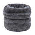 thumbnail image 1 of Ljudmp Fleece Lined Cable Knit Neck Gaiter For Women Men Neckerchief Thick Plush Neck Warmer Bib Thermal Winter Windproof Cold Weather Knit Neck Cover Wrap Scarves Grey, 1 of 2