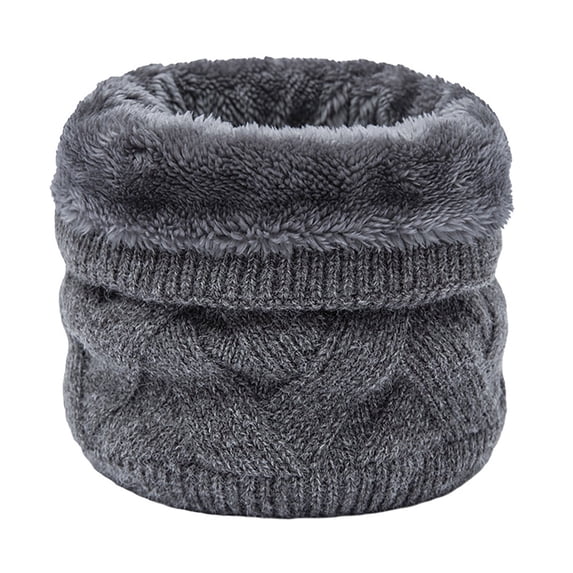 Ljudmp Fleece Lined Cable Knit Neck Gaiter For Women Men Neckerchief Thick Plush Neck Warmer Bib Thermal Winter Windproof Cold Weather Knit Neck Cover Wrap Scarves Grey
