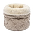 thumbnail image 1 of Ljudmp Fleece Lined Cable Knit Neck Gaiter For Women Men Neckerchief Thick Plush Neck Warmer Bib Thermal Winter Windproof Cold Weather Knit Neck Cover Wrap Scarves Khaki, 1 of 2