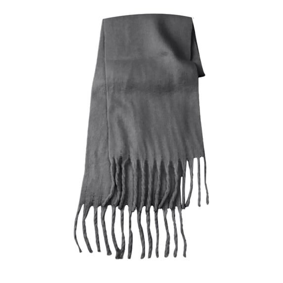 Ljudmp Fluffy Mohair Scarf For Women Solid Color Oversized Soft Plush Tassel Wrap Lazy Style Thick Thermal Winter Warm Shawl Wrap Neck Wrap Neckerchief Scarves for Daily & Outdoor Dark Gray