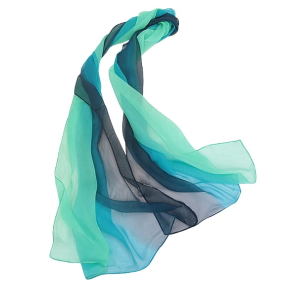 Ljudmp Gradient Color Chiffon Scarf for Women Lightweight Sheer Dance Training Shawl Wrap Elegant Etiquette Performance Shoulder Warm Cover Up Long Headscarf Mint Green