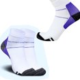 thumbnail image 1 of Ljudmp Men's Women's Ankle Compression Socks 1Pair Plantar Fasciitis Socks Breathable Low Cut Circulation Socks for Unisex Athletic Support Running Flying Nurses Workout Hiking Purple 1x M, 1 of 4