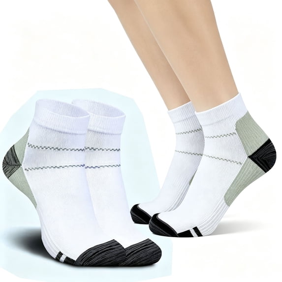 Ljudmp Men's Women's Ankle Compression Socks 1Pair Plantar Fasciitis Socks Breathable Low Cut Circulation Socks for Unisex Athletic Support Running Flying Nurses Workout Hiking Grey 1x M