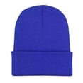 thumbnail image 1 of Ljudmp Mens Womens Beanie Folded Acrylic Knitted Hat Foldover Autumn Winter Cold Weather Warm-Keep Skull Cap Stretch Brimless Hats Blue, 1 of 7