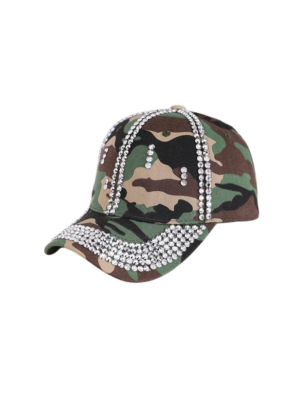 Mens Womens Rhinestone Baseball Caps Bling Hat Bling Diamond Baseball Cap Sparkle Bling Sun Hat Fashion Adjustable Hip Hop Hat Green