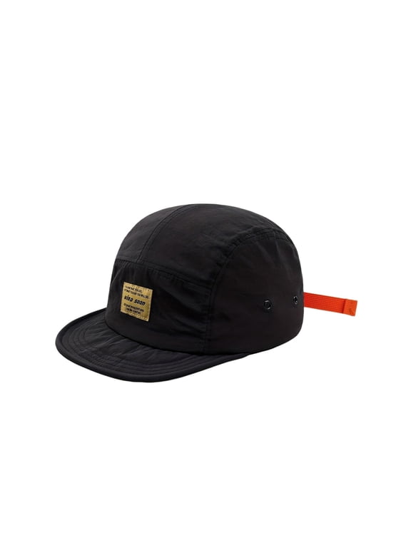 Mens Womens Vintage Japanese Streetwear Snapback Cap Breathable Quick-Dry Sunscreen Duck Tongue Hat Flat Brim Hats Black