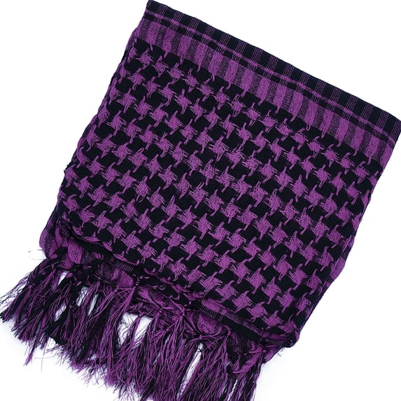 Ljudmp Plaid Fringe Lightweight Scarf For Women Men Muslim Arab Head Covering Unisex Shawl Wrap Neck Scarf with Tassel Neck Wrap Scarves for Outdoor Camping Purple