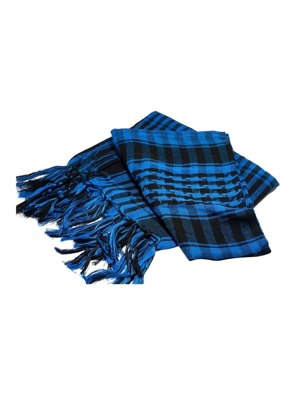 Plaid Fringe Square Scarf For Women Men Cotton Muslim Arab Head WrapUnisex Shawl Wrap Neck Scarf with Tassel Neck Wrap Scarves for Daily & Outdoor Sky Blue