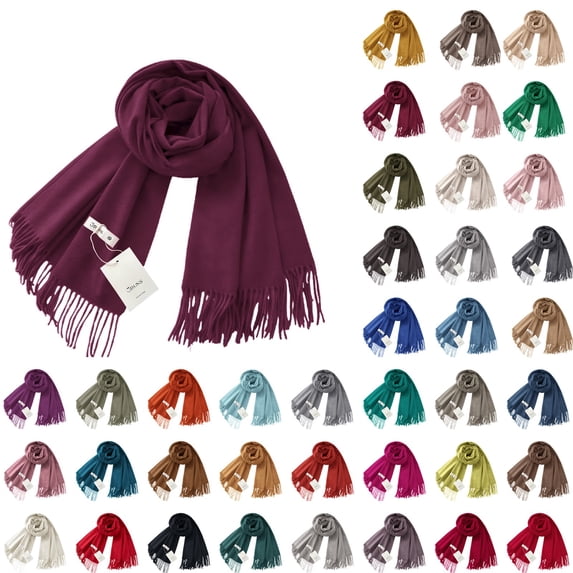 Ljudmp Plain Color Shawls Wraps Scarf for Women Men Soft Large Winter Shawl Neck Warmer Cover Up Tassels Long Scarves for Evening Dress Wedding Party 77"x27" Royal Blue