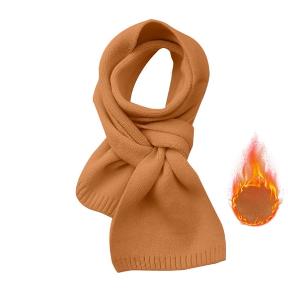 Ljudmp Rib Knit Scarf For Women Winter Thick Thermal Plain Color Soft Knitted Neck Wrap Warm Shawl Wrap Neckerchief Scarves for Daily & Outdoor Gold