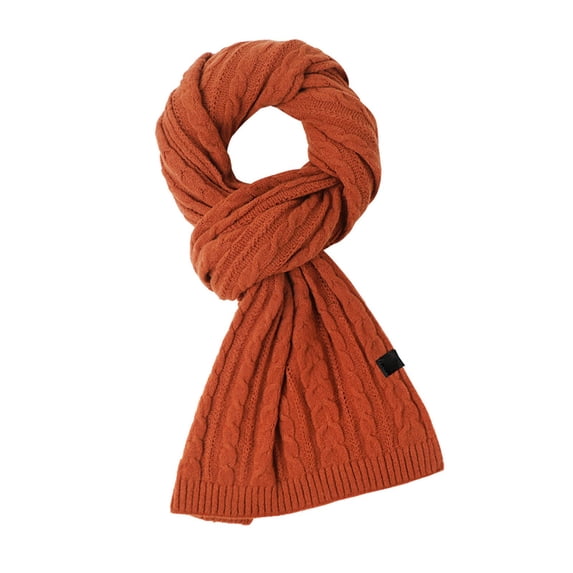 Ljudmp Ribbed Knit Scarf for Women Men Winter Warm Long Big Shawl Wrap Thick Large Chunky Scarf Neck Wrap Cozy Knitted Neck Scarf For Unisex Fall Winter Orange