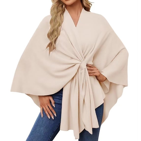 Ljudmp Shawl Wraps For Women Shoulder Warmer Cape Knit Poncho Open Front Knotted Cardigan Cape for Spring Fall Winter Scarf Casual Cape Sweater Top Shawls Cover Up Yellow