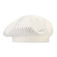 thumbnail image 1 of Ljudmp Sparkling Rhinestone Drill Knit Beret Hat for Women Fall Winter Elastic Plain Color Painter Cap Classic Thick Vintage Beanie Hat White, 1 of 3