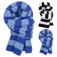 thumbnail image 1 of Ljudmp Striped Shawl Wraps for Women Men Fall Winter Furry Colorblock Scarf Knitted Cold-weather Neck Wrapping Head Scarf Neck Cover Blue, 1 of 8