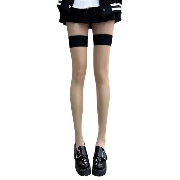 Ljudmp Thigh High Stockings for Women Nylon Ultra Thin Elastic Sheer Stockings Stay Up Over The Knee Tights Socks Wine