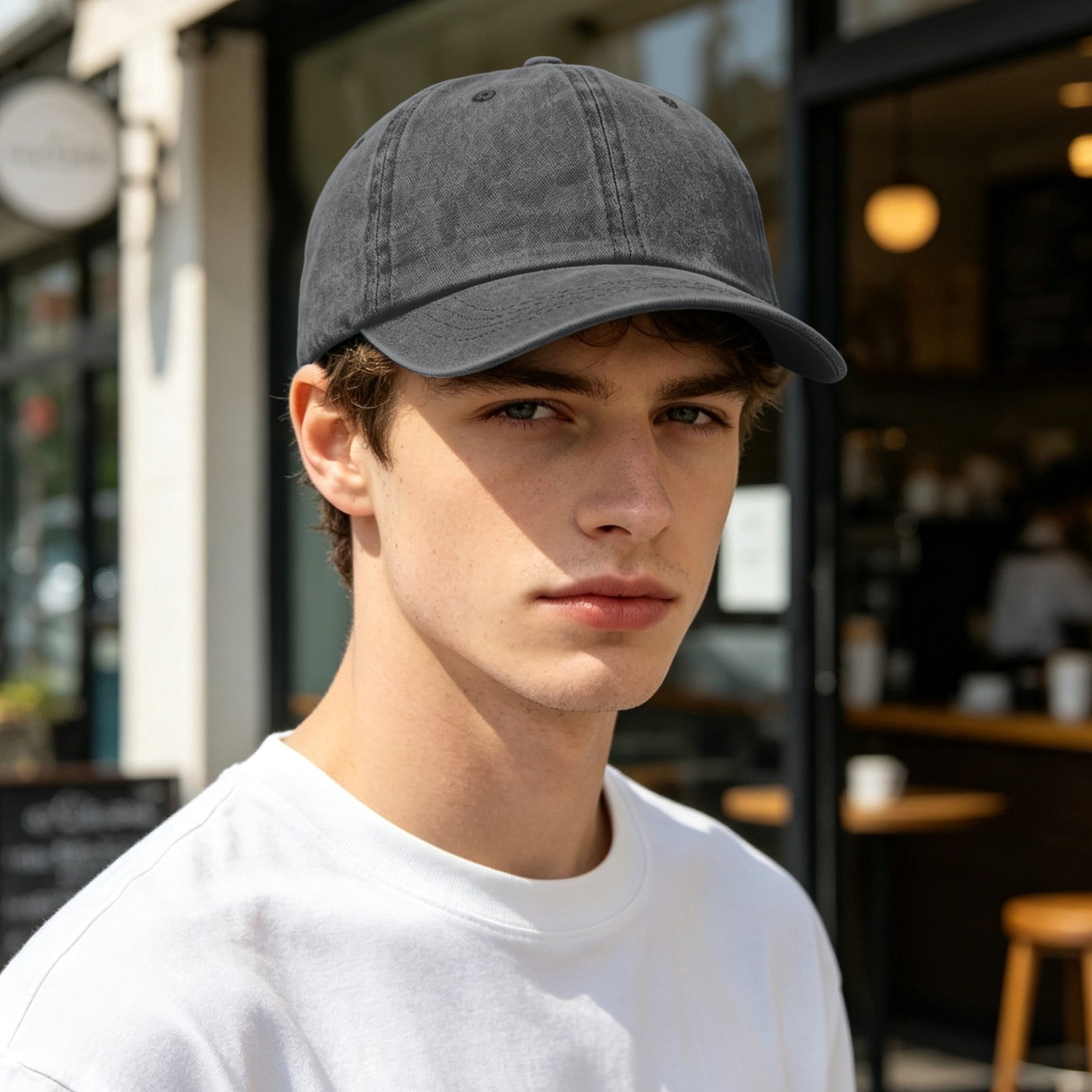 Ljudmp Washed Cotton Baseball Cap For Men Women Adjustable Back Strap ...