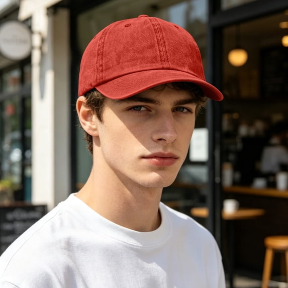 Ljudmp Washed Cotton Baseball Cap For Men Women Adjustable Back Strap ...