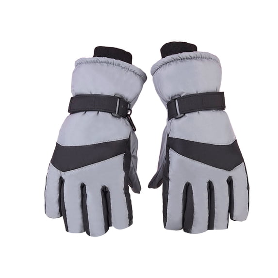 Ljudmp Waterproof Winter Ski Gloves for Men Women Thermal Fleece Lined Windproof Snow Gloves with Adjustable Wrist Strap for Skiing Cycling Outdoor Grey2
