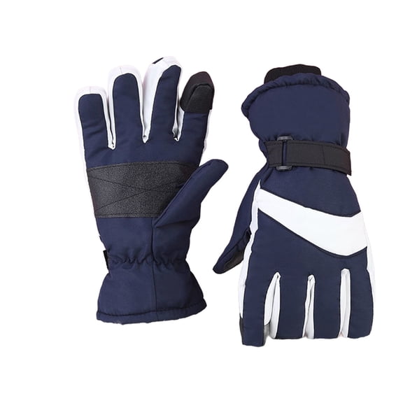 Ljudmp Waterproof Winter Ski Gloves for Men Women Thermal Fleece Lined Windproof Snow Gloves with Adjustable Wrist Strap for Skiing Cycling Outdoor Navy2