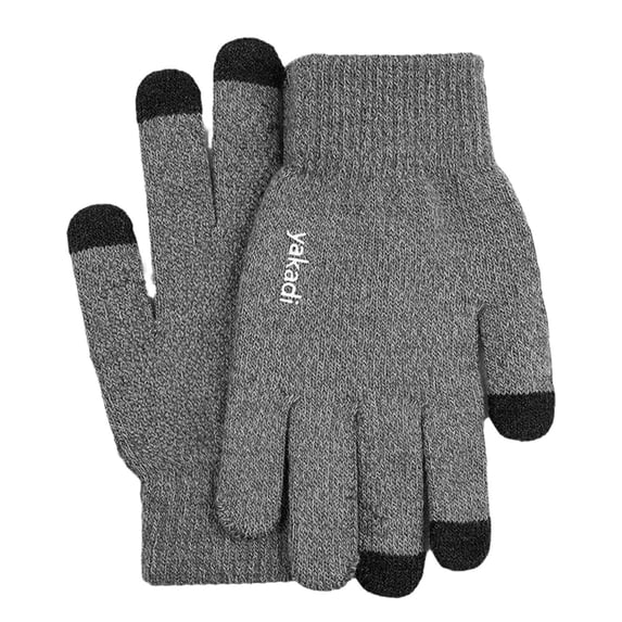 Ljudmp Winter Knitted Gloves for Men Women Touch Screen Cold Weather Thermal Warm Knit Glove for Running Driving Hiking Grey