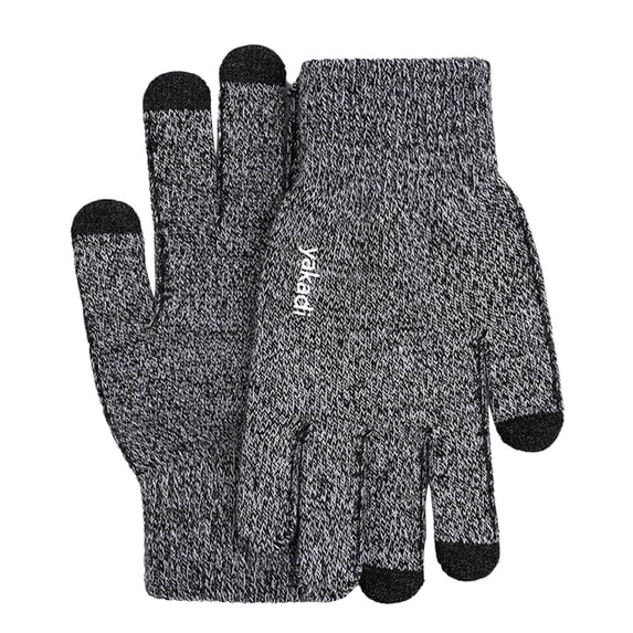 Ljudmp Winter Knitted Gloves for Men Women Touch Screen Cold Weather Thermal Warm Knit Glove for Running Driving Hiking White