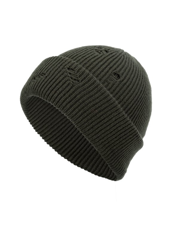 Winter Knitted Hats for Women Men Couples Worn Down Style Sport Stretch Hats Plain Color Cold Weather Warm Outdoor Beanie Cap Black