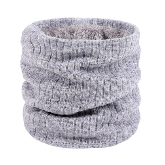 Ljudmp Winter Scarf Men Women Warm Knitted Ring Scarves Wool Thick Light Ashy