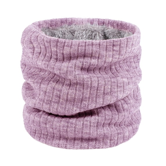 Ljudmp Winter Scarf Men Women Warm Knitted Ring Scarves Wool Thick Pink