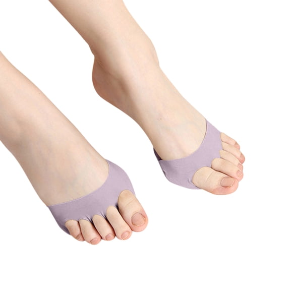 Ljudmp Women's 1 Pair Non-Slip Forefoot Half-Toe Socks Reusable Invisible Liner Pads for High Heels Sandals Purple