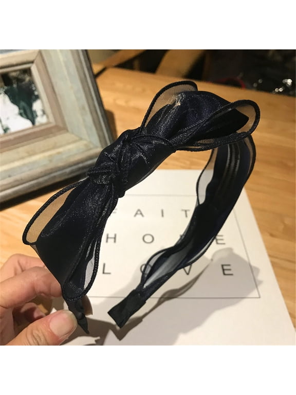 Women's Bow Headband Retro Bow Knot Hair Band Headbands for Women Party Hair Hoop Accessory for Holiday Role Playing Costume Dress up Black