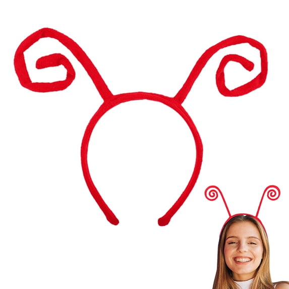 Ljudmp Women's Bug Antenna Headband Curly Insect Headwear Bug Costume Accessories for Role-Playing Party Dress Up Red