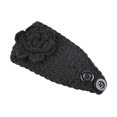 thumbnail image 1 of Ljudmp Women's Cable Knitted Turban Headband Flower Ear Warmer Head Wrap Hair Band With Button Black, 1 of 3