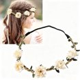 thumbnail image 1 of Ljudmp Women's Floral Headpieces Collection Accessories Adjustable Boho Hair Wreaths Flower Crowns Tiaras for Brides Bridesmaids A1 White, 1 of 3