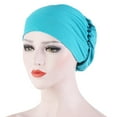 thumbnail image 1 of Ljudmp Women's Head Wraps Cancer Headwear for Chemo Cold Cap for Chemotherapy Hijab Stretchy Turban Headscarf Medical Headwear Lake Blue, 1 of 2