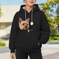 thumbnail image 1 of Ljudmp Women's Men's Cat Dog Pouch Hoodie Large Pet Pouch Sweatshirt Puppy Kitten Holder Carrier Long Sleeve Pullover Shirt Unisex Hooded Tops Black L, 1 of 3