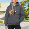 thumbnail image 1 of Ljudmp Women's Men's Cat Dog Pouch Hoodie Large Pet Pouch Sweatshirt Puppy Kitten Holder Carrier Long Sleeve Pullover Shirt Unisex Hooded Tops Dark Gray S, 1 of 3