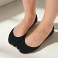 thumbnail image 1 of Ljudmp Women's No Show Tabi Socks Split Toe Socks Non-Slip Liner Socks for Flip Flops Silicone Heel Grip Low Cut Cotton Sock Black, 1 of 3