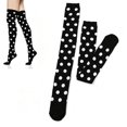 thumbnail image 1 of Ljudmp Women's Polka Dot Thigh High Socks Adult Girls Christmas Role Playing Party Festival Makeup Dress Up Over Knee Stocking Black&White Dot, 1 of 3