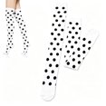 thumbnail image 1 of Ljudmp Women's Polka Dot Thigh High Socks Adult Girls Christmas Role Playing Party Festival Makeup Dress Up Over Knee Stocking White&Black Dot, 1 of 3