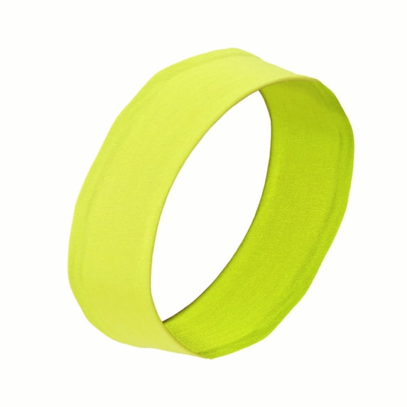 Ljudmp Women's Solid Color Sports Headband Wide Non-Slip Yoga Hair Band Sweat Wicking Running Breathable Stretchy Fitness Head Wrap Lime Green