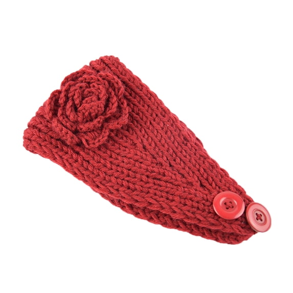 Ljudmp Women's fashion hair accessories elastic knit warmth sports hair band Red