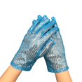 thumbnail image 1 of Ljudmp Womens Glitter Sequin Opera Gloves Sparkling Full Finger Formal Short Gloves for Wedding Bride Evening Party Light Blue, 1 of 4