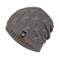 thumbnail image 1 of Ljudmp Womens Mens Slouchy Chunky Cable Knit Fleece Lined Beanie Hat Stretch Oversized Brimless Hat Winter Thick Casual Daily Skull Cap Khaki, 1 of 8
