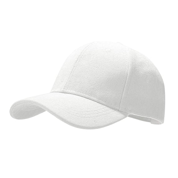 Ljudmp Womens Mens Suede Soft Baseball Cap Curved Brim Baseball Hat Unisex Adjustable Back Strap Outdoor Sports Sunscreen Cap White