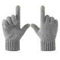 thumbnail image 1 of Ljudmp Womens Mens Touch Screen Knitted Winter Gloves Fleece Lined Thermal Warm Stretch Rib Cuff Texting Gloves for Outdoor Cycling Skiing Grey, 1 of 3