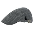 thumbnail image 1 of Ljudmp Womens Mens Vintage Stripe Flat Cap Adjustable Ivy Gatsby Newsboy Hat Classic Painter Hat Forward Hat Beret Hat Formal Streetwear Grey, 1 of 8