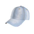 thumbnail image 1 of Ljudmp Womens Mens Vintage Washed Denim Rhinestone Baseball Cap Distressed Frayed Brim Bling Crystal Studded Cowboy Hat Adjustable Sun Hat Light Blue Pattern B, 1 of 5