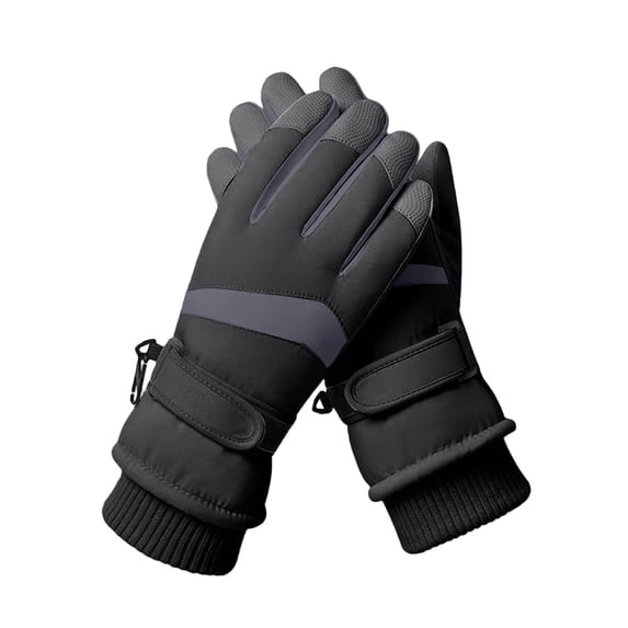 Ljudmp Womens Mens Waterproof Touch Screen Ski Gloves Thermal Insulated Winter Snow Anti-Slip Gloves Adjustable Cuff for Skiing Cycling Outdoor Dark Gray